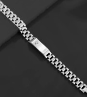 Original Rolex Crown Design Stylish Men's Stainless Steel Bracelet (Silver)