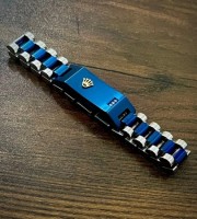 Original Rolex Crown Design Stylish Men's Stainless Steel Bracelet (Blue)