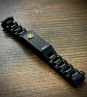 Original Rolex Crown Design Stylish Men's Stainless Steel Bracelet (Black)